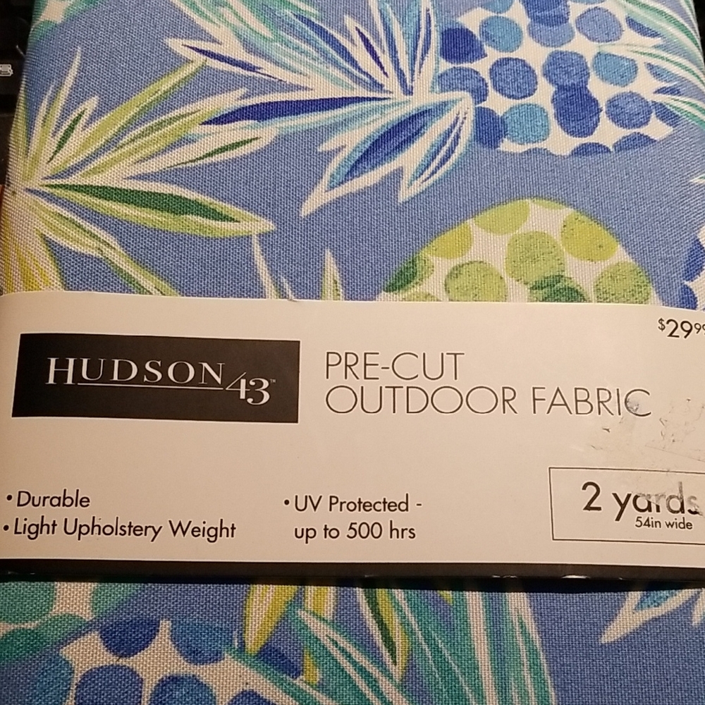 Hudson 43 Blue and Green Outdoor Fabric 2yards 54"wide